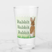 Rabbit Bunny Good Luck Typography Green Easter Glas (Voorkant)