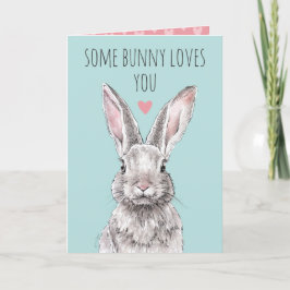 Rabbit Bunny Love Cute Funny Animal Valentijnsdag Feestdagen Kaart