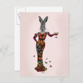 Rabbit Butterfly Dress 2 Briefkaart (Voorkant / Achterkant)