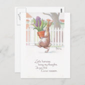 Rabbit Carry Potlood Paars Hyacinth Briefkaart (Voorkant / Achterkant)