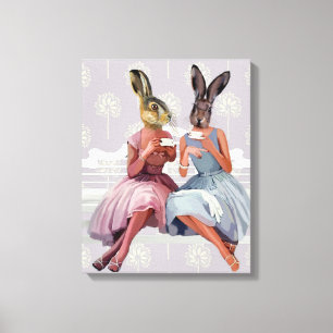 Rabbit Chat Canvas Afdruk