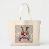 Rabbit Chat Grote Tote Bag (Voorkant)