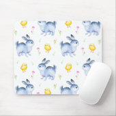 Rabbit & Chicks Lover Gift, Happy Easter Pattern Muismat (Met muis)