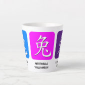 RABBIT Chinese Lunar New YEAR Zodiac Latte Mok (Voorkant)