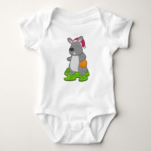 Rabbit Christmas Basketball Romper (Voorkant)