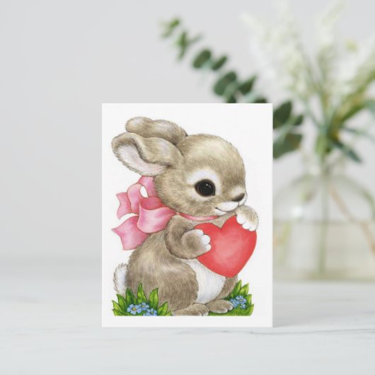 Rabbit & Coeur - Carte postale (Debout devant)