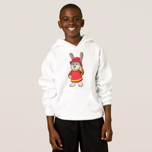 Rabbit comme pompier avec casque (Devant entier)
