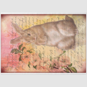  Rabbit Cursive Script Decoupage Tissuepapier