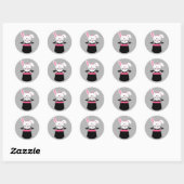 Rabbit dans un Sticker Magicien Casquette - Rose (Feuille)