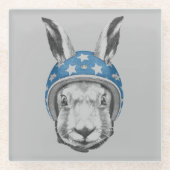 Rabbit Dareduivel Glazen Onderzetter (Voorkant)