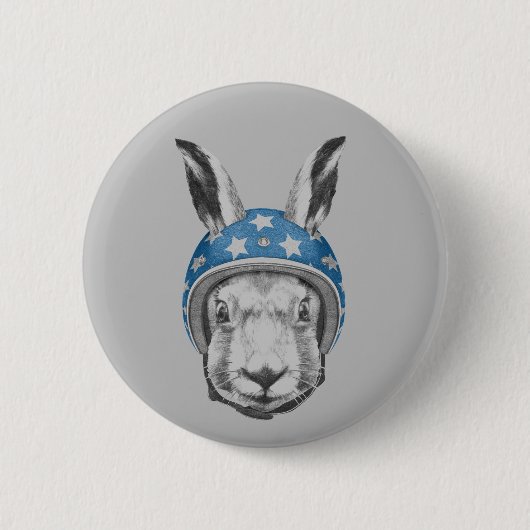 Rabbit Dareduivel Ronde Button 5,7 Cm (Voorkant)