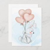 Rabbit Design | Bunny Lovers | Kid Birthday Kaart (Voorkant / Achterkant)