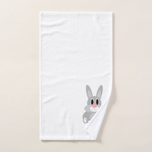 Rabbit Design Monogrammed (Serviette à main)