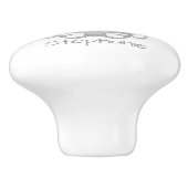 Rabbit Design Personalised Keramische Knop (Zijkant)