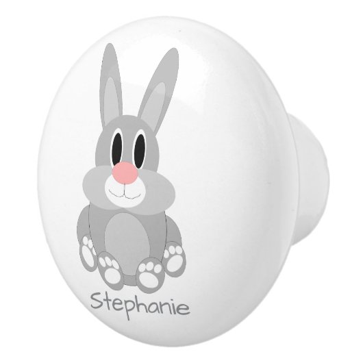 Rabbit Design Personalised Keramische Knop (Rechts)