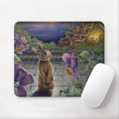 Rabbit Dreams Mousepad Fantasy Flowers Bunnies Muismat (Met muis)