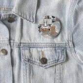 Rabbit Eating Pancake Breakfast Ronde Button 5,7 Cm (In situ)