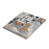 Rabbit Eating Pancake Breakfast Tegeltje (Zijkant)