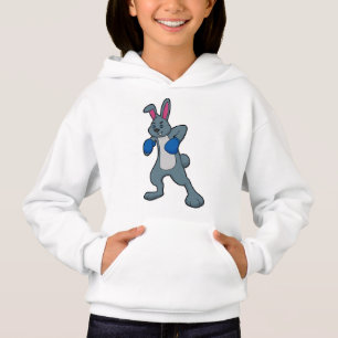Rabbit en boîte avec gants de boxe