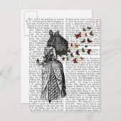 Rabbit en Butterfly Parasol 2 Briefkaart (Voorkant / Achterkant)