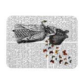 Rabbit en Butterfly Parasol 2 Magneet (Horizontaal)