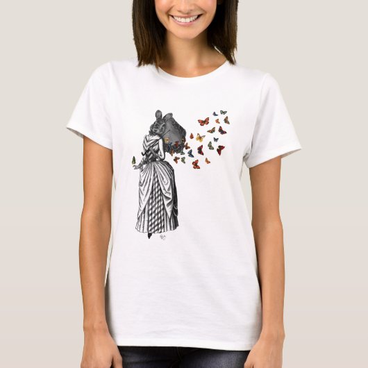 Rabbit en Butterfly Parasol 2 T-shirt (Voorkant)