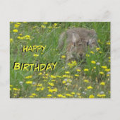 Rabbit en Fleur sauvage Field Carte postale Annive (Devant)
