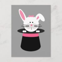 Rabbit En Magie Casquette Anniversaire Carte posta