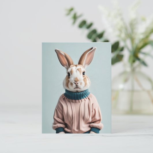 Rabbit en pull, Carte postale de poste (Debout devant)