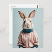 Rabbit en pull, Carte postale de poste (Devant / Derrière)