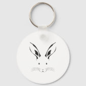 Rabbit Face Silhouette Sleutelhanger (Voorkant)