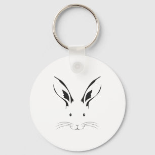 Rabbit Face Silhouette Sleutelhanger