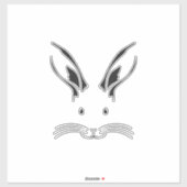 Rabbit Face Silhouette Sticker (Vel)