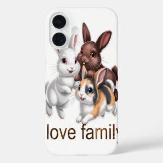 Rabbit family  iPhone 16 hoesje
