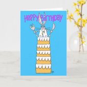 RABBIT FANTASY Birthday Kaart (Gele Bloem)