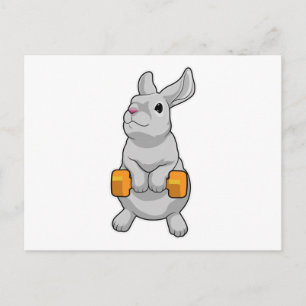 Rabbit Fitness Dumbbell Briefkaart