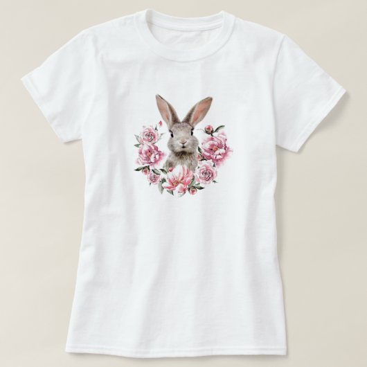 Rabbit Flowers T-shirt (Design voorkant)