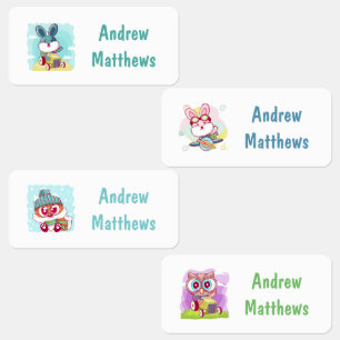 Rabbit Fox Owl Custom Personal Name Labels