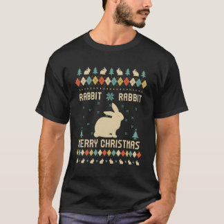 Rabbit Funny Ugly Sweater Retro voor Christus T-shirt