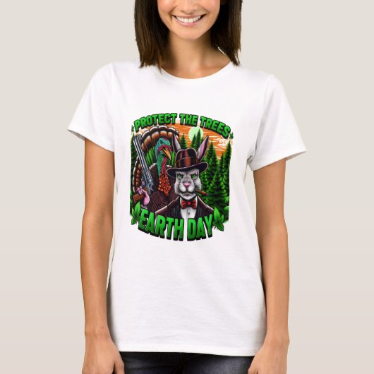 Rabbit Fury: Stijlvolle kat met Pistool T-shirt (Voorkant)