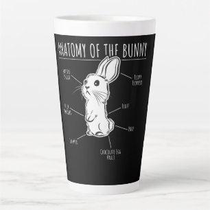 Rabbit Gift Anatomie van Bunny Cute Rabbit Pet Lo Latte Mok