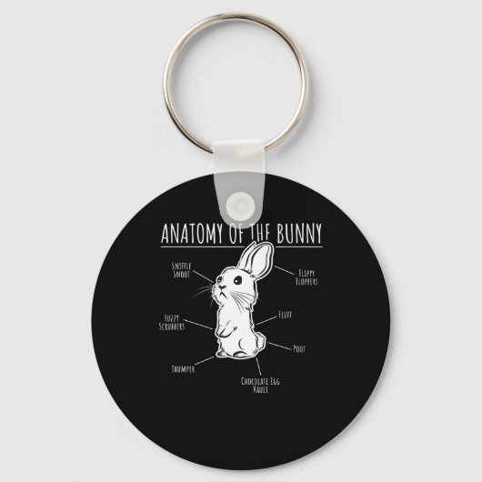 Rabbit Gift |Anatomie van Bunny Cute Rabbit Pet Lo Sleutelhanger (Voorkant)