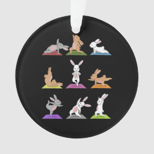 Rabbit Gift   Bunny Yoga in Yoga Poses Sports Ornament