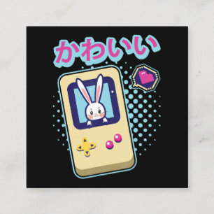 Rabbit Gift   Cute Bunny Pastel Kawaii Gamer Vierkante Visitekaartje