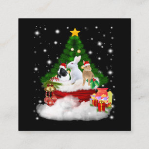 Rabbit Gift   Vrolijk kerstkonijnen — Lovely Gift Vierkante Visitekaartje