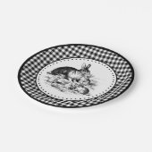 Rabbit Gingham Papieren Bordje (Gekanteld)