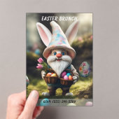 Rabbit Gnome Egg Basket Easter Brunch Acryl Uitnodigingen (Insitu (Draagbaar))