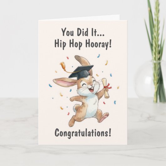 Rabbit Graduation Card Kaart (Voorkant)