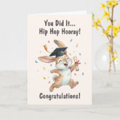 Rabbit Graduation Card Kaart (Gele Bloem)
