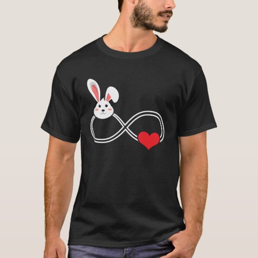 Rabbit Heart Animal Love Infinity T-shirt (Voorkant)